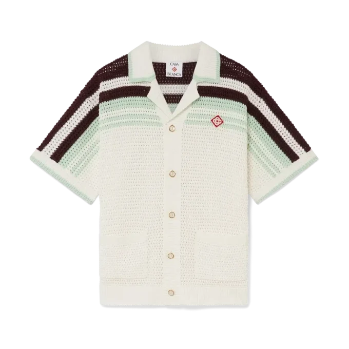 Cămașă din bumbac croșetat cu pantaloni scurți