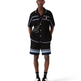 Cămașă din bumbac croșetat cu pantaloni scurți