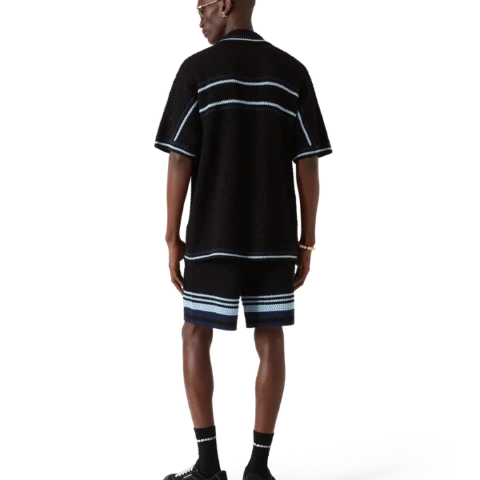 Cămașă din bumbac croșetat cu pantaloni scurți