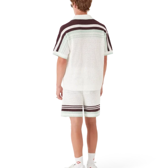 Cămașă din bumbac croșetat cu pantaloni scurți