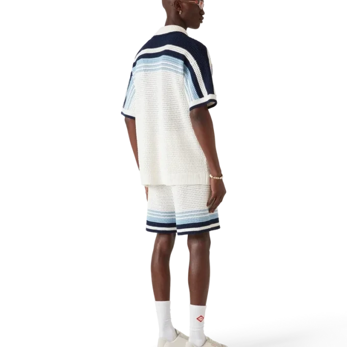 Cămașă din bumbac croșetat cu pantaloni scurți