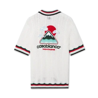 Cămașă din bumbac cu mâneci scurte și croșetată Montagne Ondulee