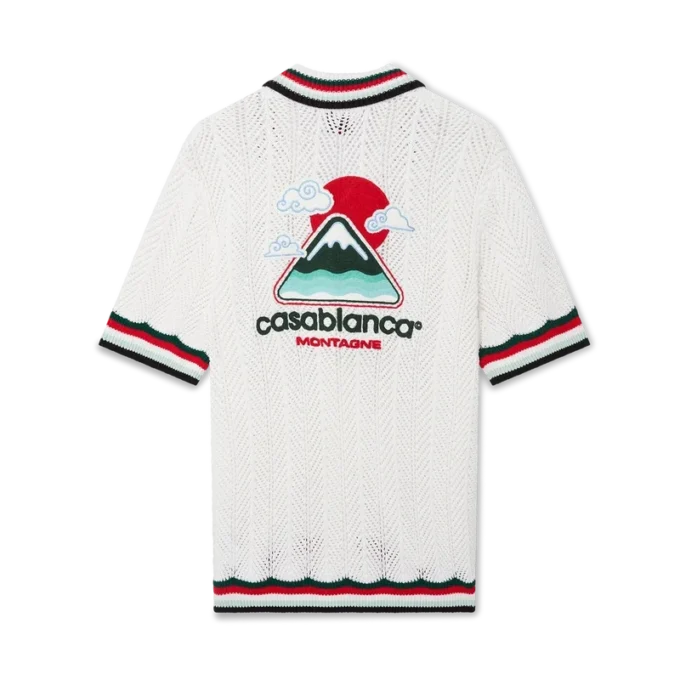 Cămașă din bumbac cu mâneci scurte și croșetată Montagne Ondulee