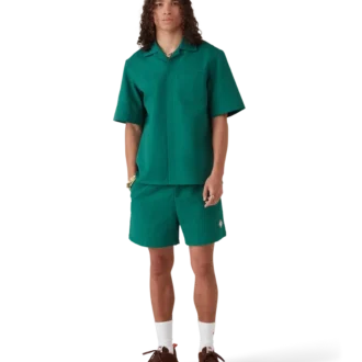 Cămașă din bumbac cu monogramă, cu mâneci scurte și imprimeu jacquard