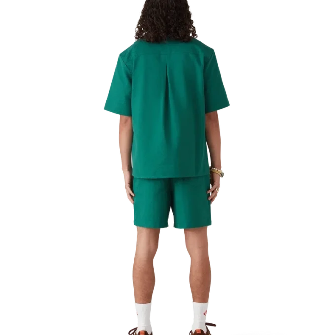 Cămașă din bumbac cu monogramă, cu mâneci scurte și imprimeu jacquard