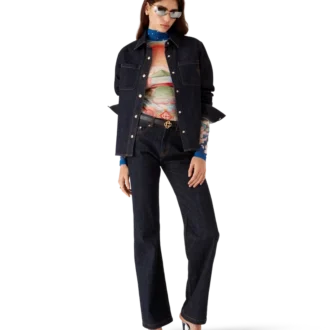 Cămașă din denim cu logo brodat