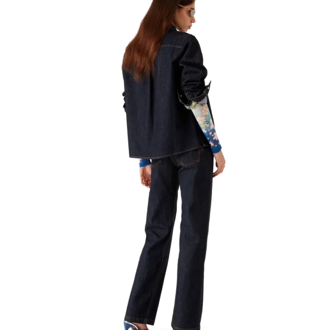 Cămașă din denim cu logo brodat Cămașă din denim cu logo brodat