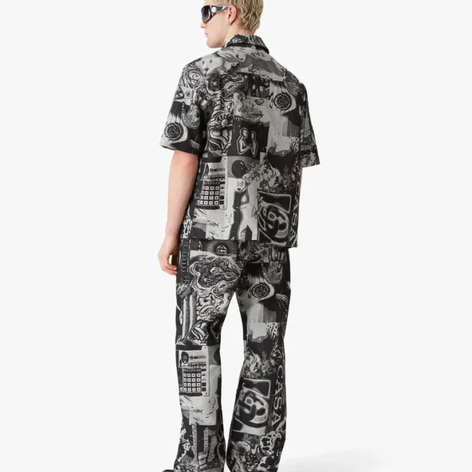 Cămașă din denim cu mâneci scurte Rave Collage