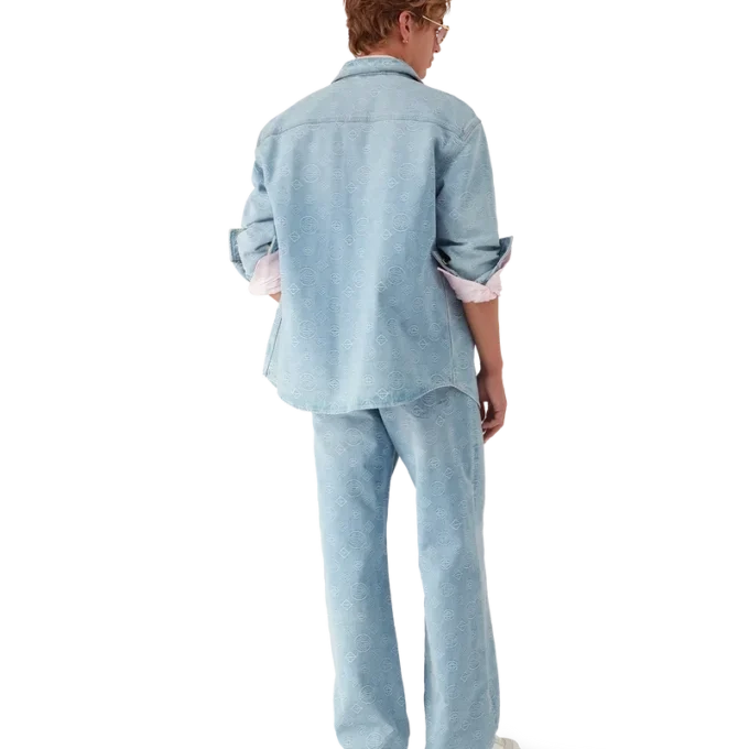 Cămașă din denim cu monogramă