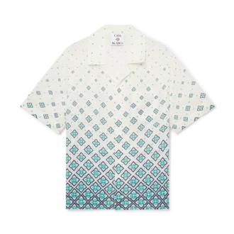 Cămașă din in cu monogramă în degrade