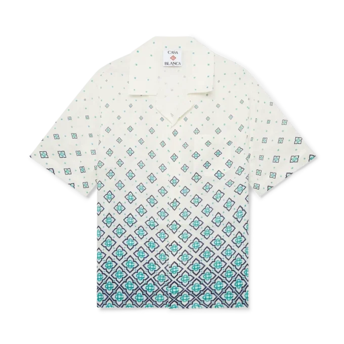 Cămașă din in cu monogramă în degrade