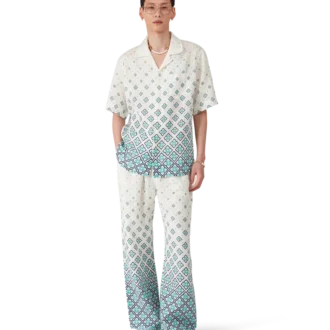 Cămașă din in cu monogramă în degrade