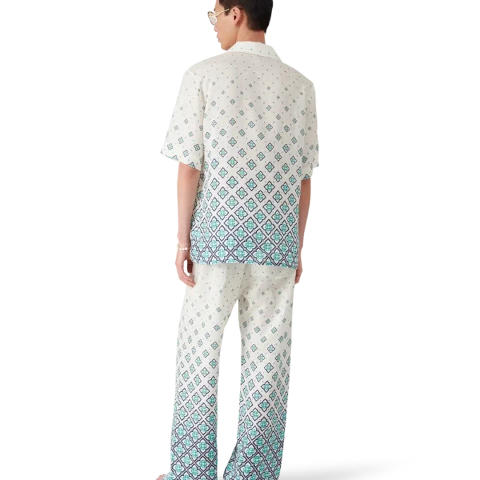 Cămașă din in cu monogramă în degrade