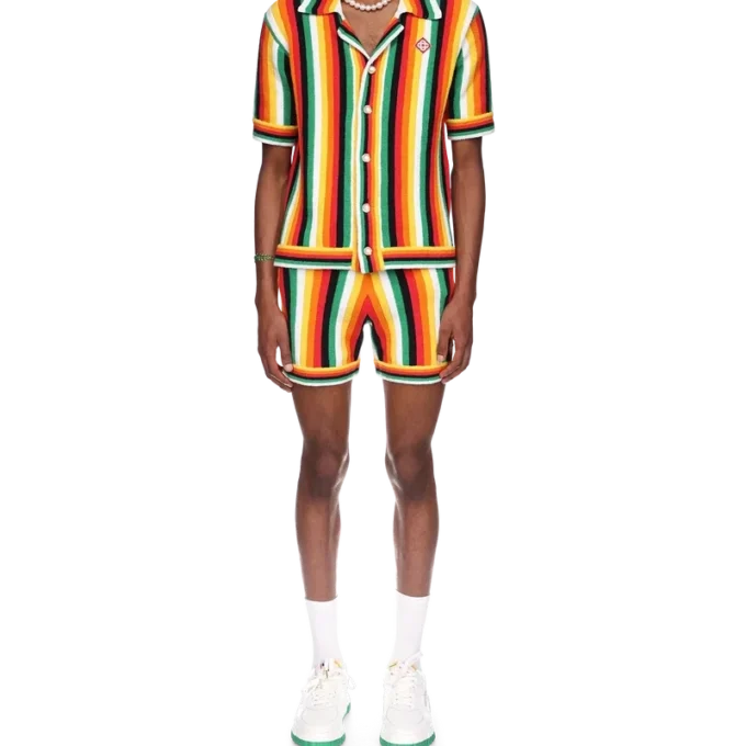 Cămașă din material de prosop cu dungi