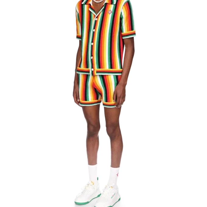 Cămașă din material de prosop cu dungi