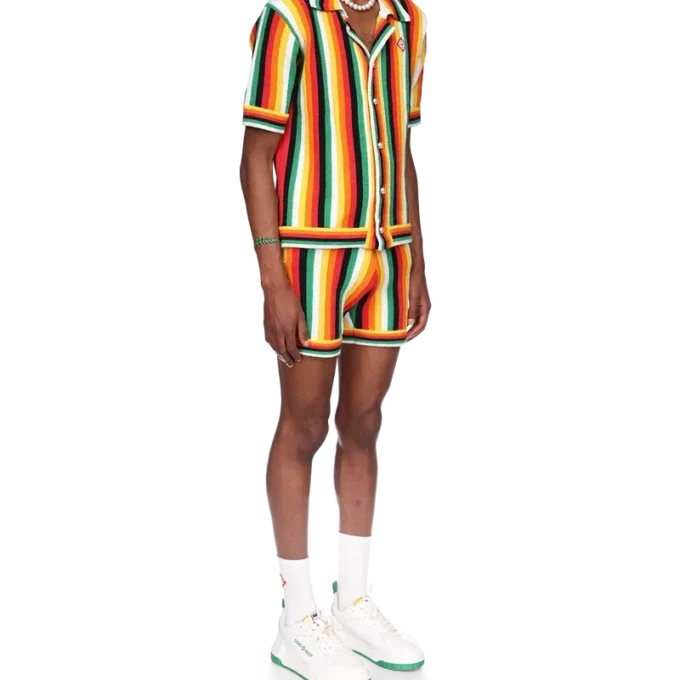 Cămașă din material de prosop cu dungi