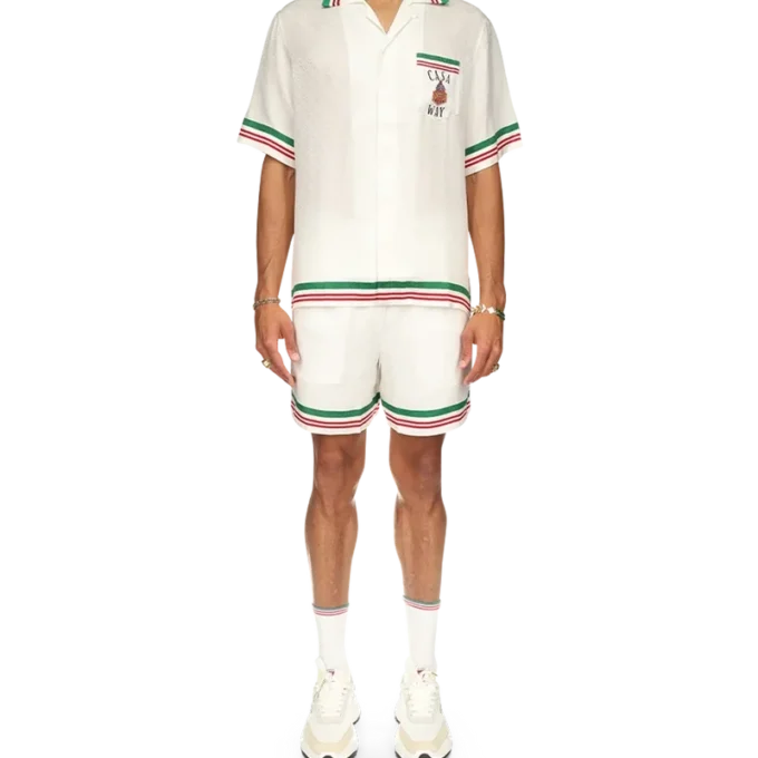 Cămașă din mătase cu guler tricotat Casa Way