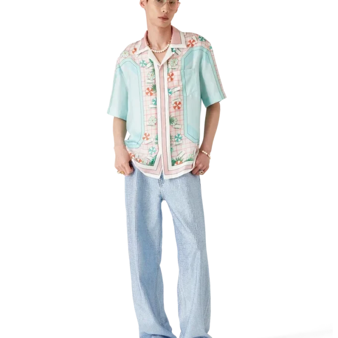 Cămașă din mătase cu mânecă scurtă Copacabana