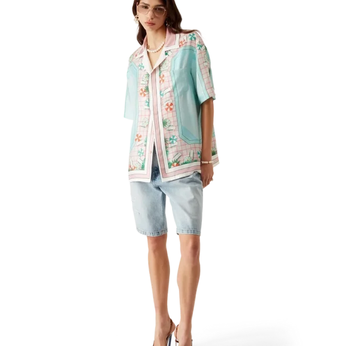 Cămașă din mătase cu mânecă scurtă Copacabana