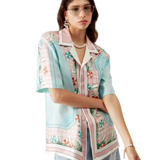 Cămașă din mătase cu mânecă scurtă Copacabana