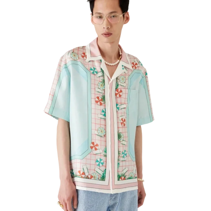 Cămașă din mătase cu mânecă scurtă Copacabana