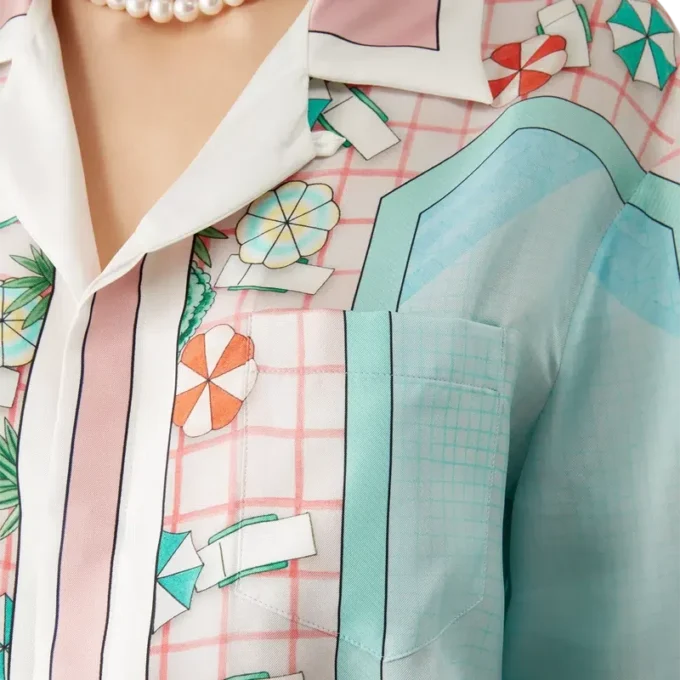 Cămașă din mătase cu mânecă scurtă Copacabana