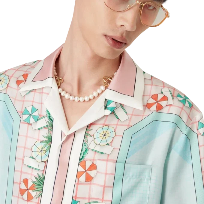 Cămașă din mătase cu mânecă scurtă Copacabana