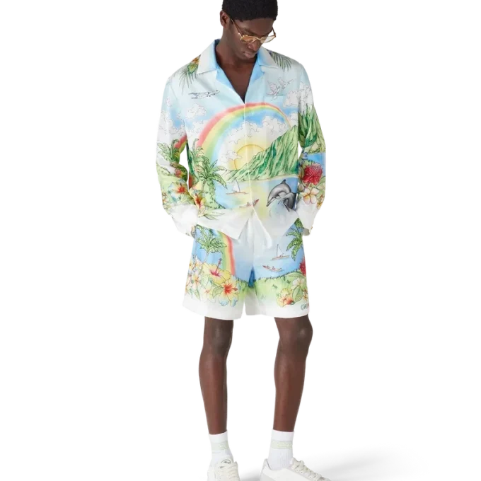 Cămașă din mătase cu mâneci lungi Aloha