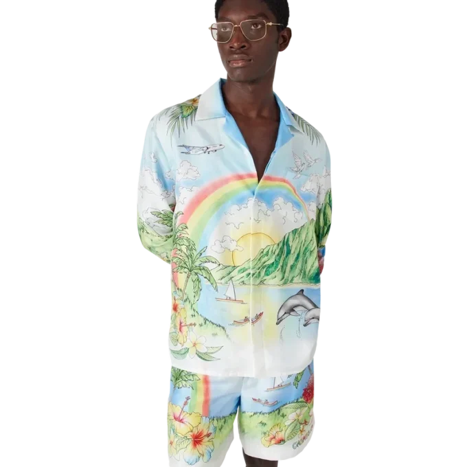 Cămașă din mătase cu mâneci lungi Aloha