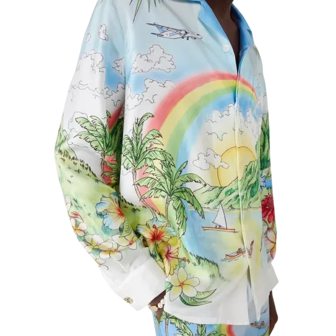 Cămașă din mătase cu mâneci lungi Aloha