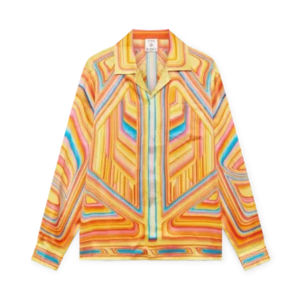 Cămașă din mătase cu mâneci lungi și croi larg