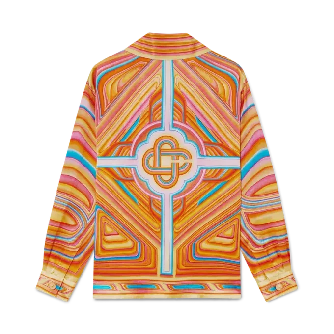 Cămașă din mătase cu mâneci lungi și croi larg