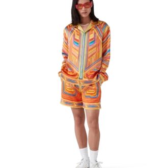 Cămașă din mătase cu mâneci lungi și croi larg