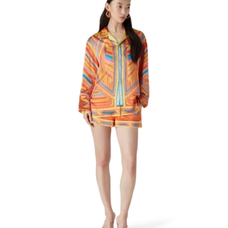 Cămașă din mătase cu mâneci lungi și croi larg