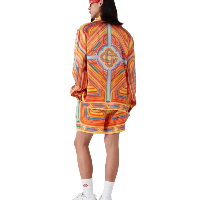 Cămașă din mătase cu mâneci lungi și croi larg