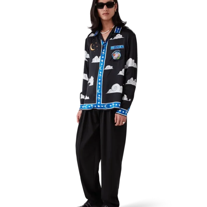 Cămășa din mătase cu mâneci lungi „The Four Elements”