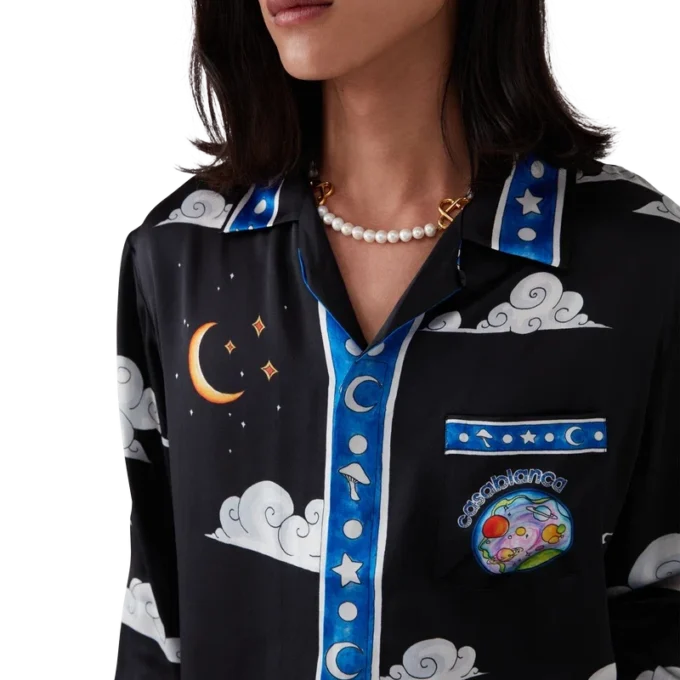 Cămășa din mătase cu mâneci lungi „The Four Elements”