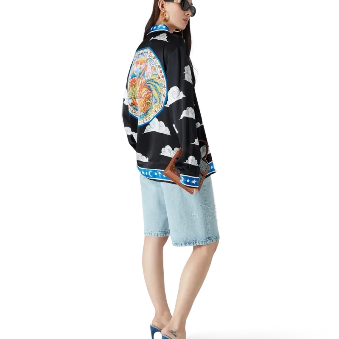 Cămășa din mătase cu mâneci lungi „The Four Elements”