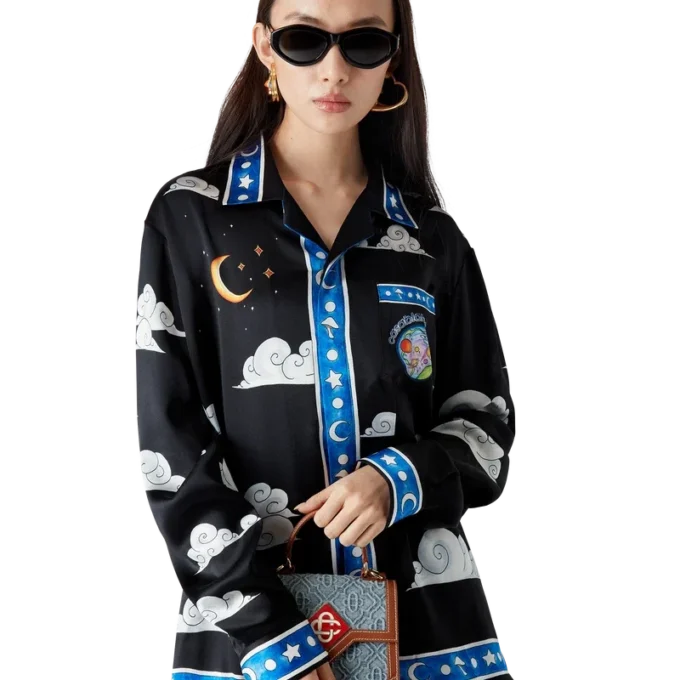 Cămășa din mătase cu mâneci lungi „The Four Elements”