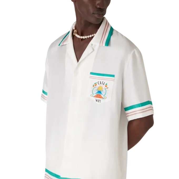 Cămașă din mătase cu mâneci scurte Casa Way Cămașă din mătase cu mâneci scurte Casa Way