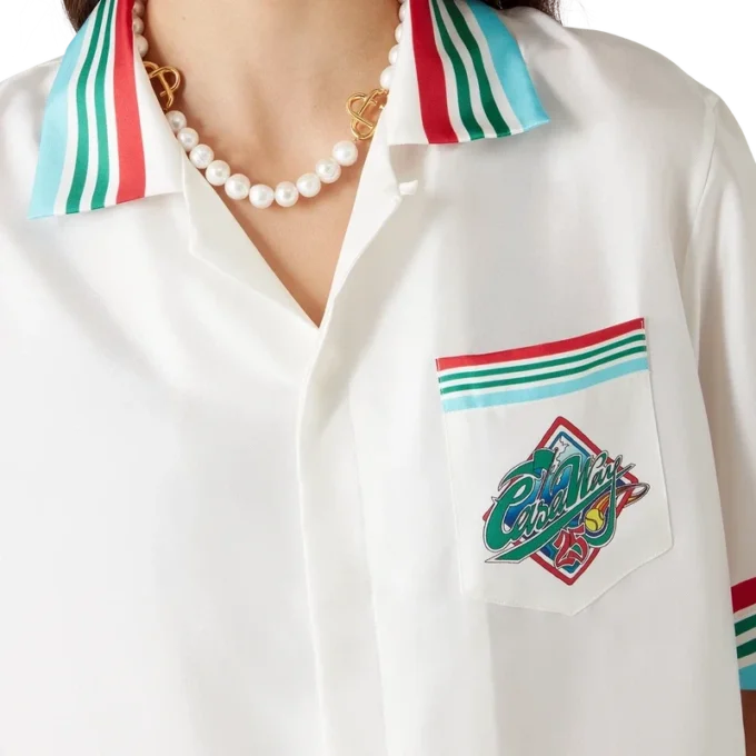 Cămașă din mătase cu mâneci scurte Casa Way World Series