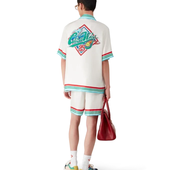 Cămașă din mătase cu mâneci scurte Casa Way World Series