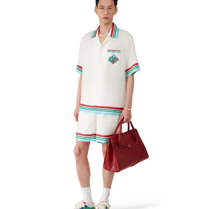 Cămașă din mătase cu mâneci scurte Casa Way World Series