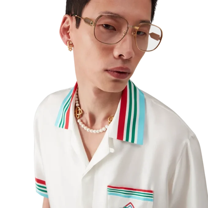 Cămașă din mătase cu mâneci scurte Casa Way World Series