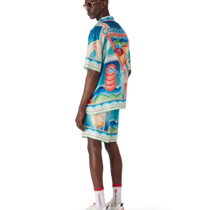 Cămașă din mătase cu mâneci scurte Galaxy Court