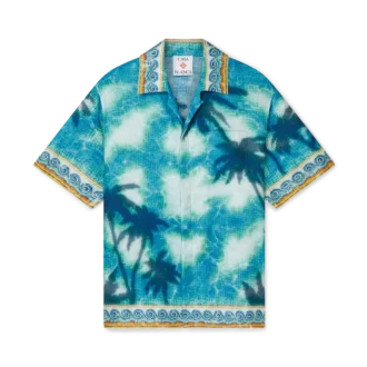 Cămașă din mătase cu mâneci scurte și emblemă Poolside