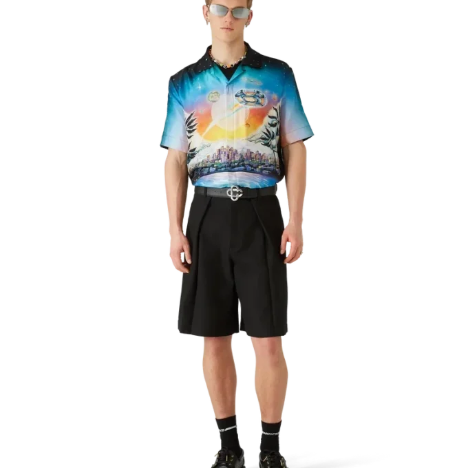 Cămașă din mătase cu mâneci scurte La Pramonition