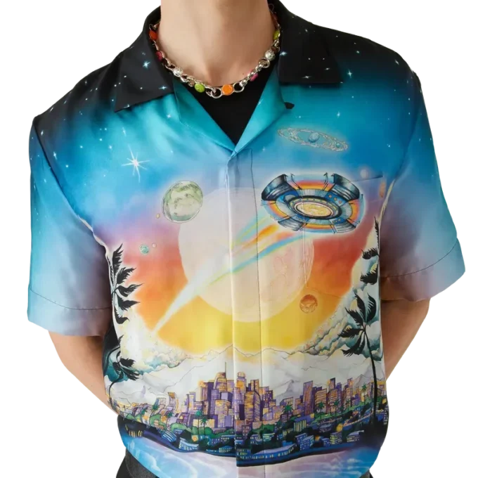 Cămașă din mătase cu mâneci scurte La Pramonition