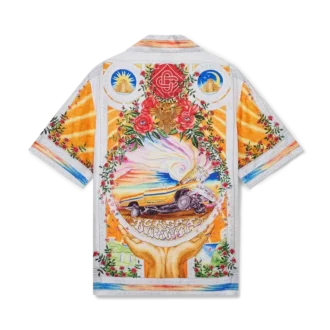 Cămașă din mătase cu mâneci scurte La Tornade De Rose