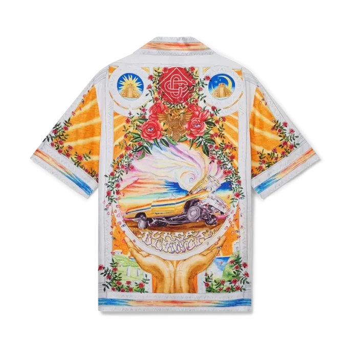 Cămașă din mătase cu mâneci scurte La Tornade De Rose Cămașă din mătase cu mâneci scurte La Tornade De Rose